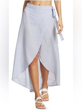 Onia Light Blue Striped Amanda Wrap Skirt - Women's size S